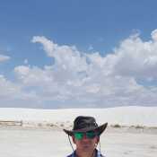 White sands, New Mexico... with an Aussie hat.