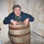 Having a barrel of fun at the Aberdeen Prison in Scotland
