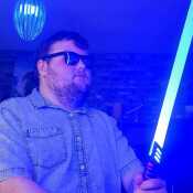 Me with a blue  lightsaber