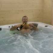 Hot tub, champagne, only thing missing is company.
