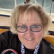 Looking wind blown on a recent cruise.