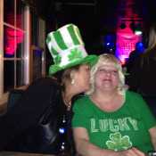 My friend and I at St. Pattys Party. I'm the blonde.