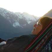 Me resting in a hammock in BC