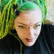 Green haired shieldmaid