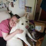 Me with my medical assistance dog, Misty