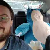 Bringing home a large Snorlax Plush from TooManyGames 2021 😁