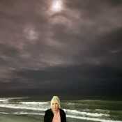 At Myrtle Beach under the full moon.